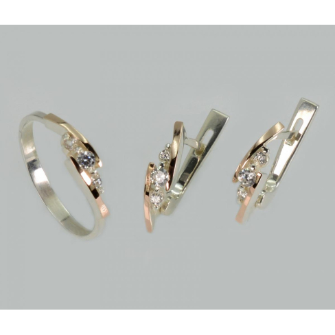 Серебряный набор с золотыми пластинами