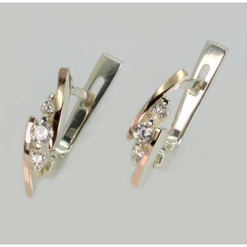 Серебряные серьги с золотыми пластинами