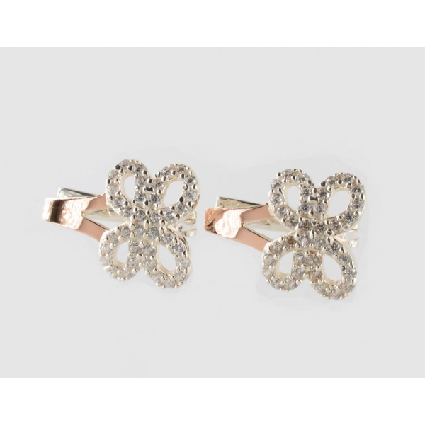 Серебряные серьги с золотыми пластинами (221с)