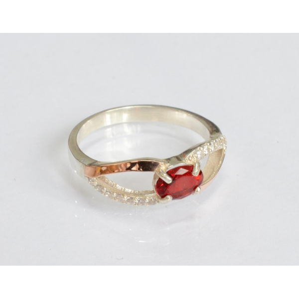 Серебряное кольцо с золотыми вставками (225к)