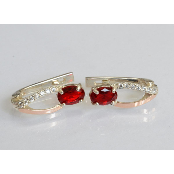 Серебряные серьги с золотыми пластинами (225с)