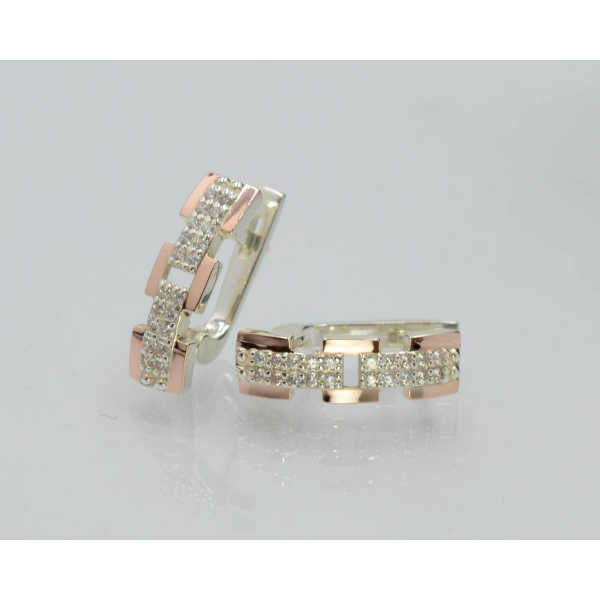 Серебряные серьги с золотыми пластинами (226с)