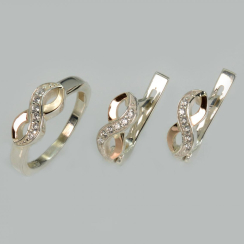 Серебряный набор с золотыми пластинами