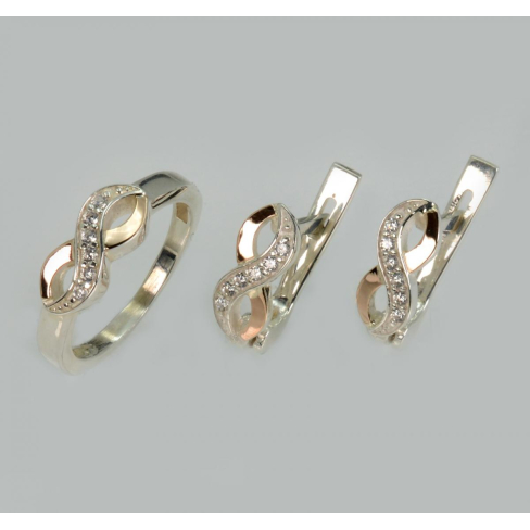 Серебряный набор с золотыми пластинами