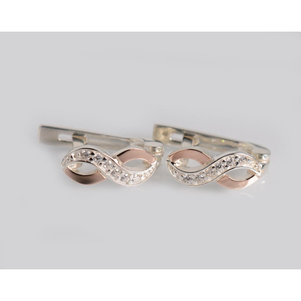 Серебряные серьги с золотыми пластинами (227с)