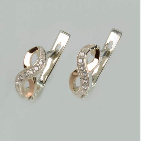 Серебряные серьги с золотыми пластинами