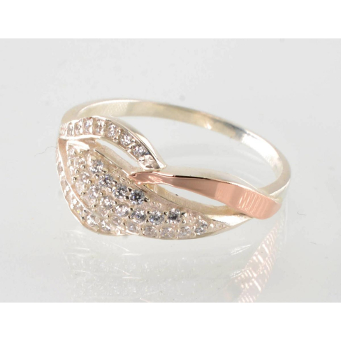 Срібна каблучка з золотими вставками