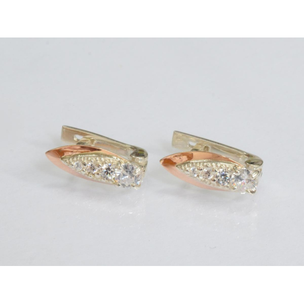 Серебряные серьги с золотыми пластинами (230с)