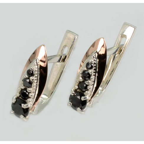 Серебряные серьги с золотыми пластинами