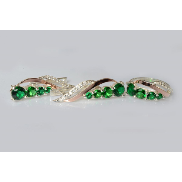 Серебряный набор с золотыми пластинами (231)