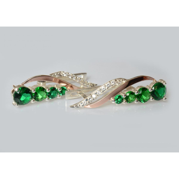 Серебряные серьги с золотыми пластинами (231с)