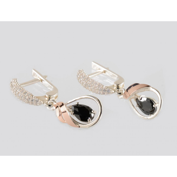 Серебряные серьги с золотыми пластинами (232с)