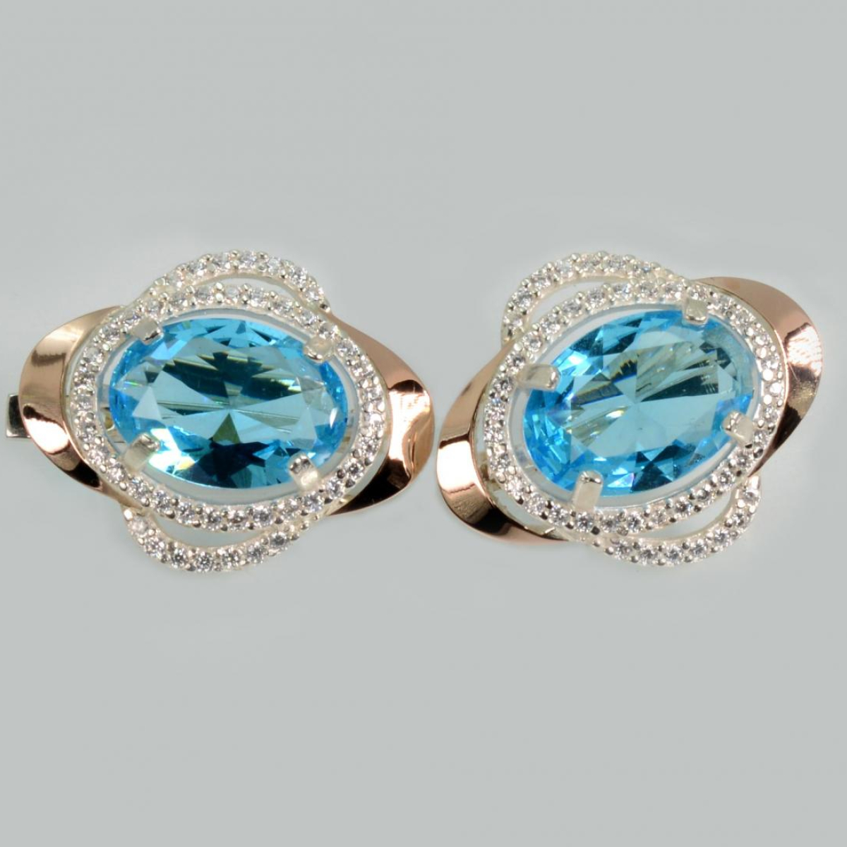 Серебряные серьги с золотыми пластинами (233с)