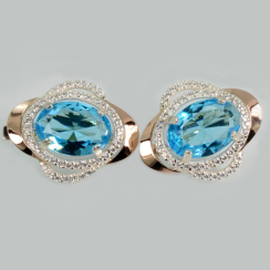 Серебряные серьги с золотыми пластинами