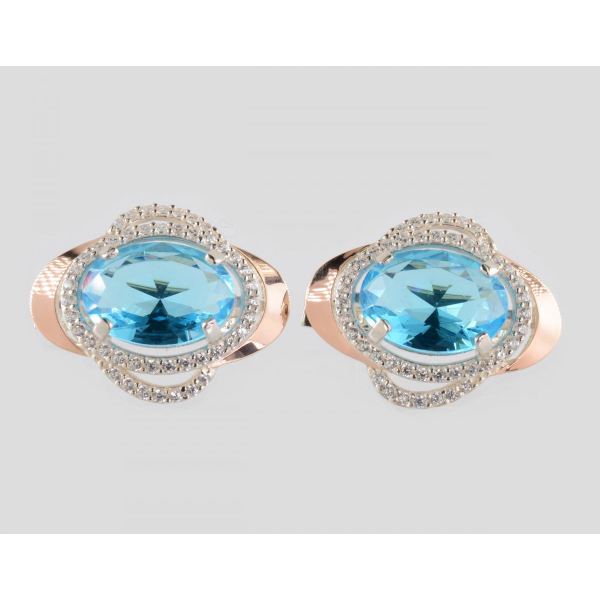 Серебряные серьги с золотыми пластинами (233с)