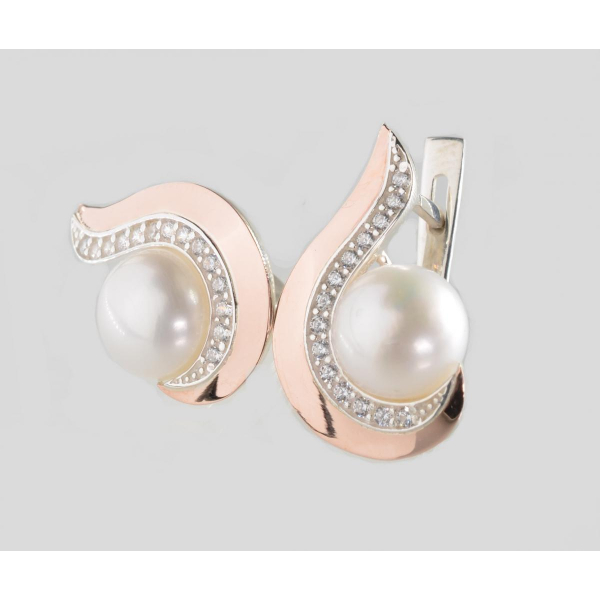 Серебряные серьги с золотыми пластинами (234с)