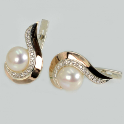 Серебряные серьги с золотыми пластинами