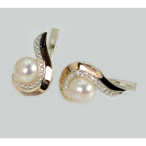 Серебряные серьги с золотыми пластинами