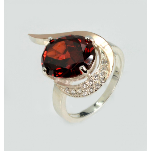 Серебряное кольцо с золотыми вставками