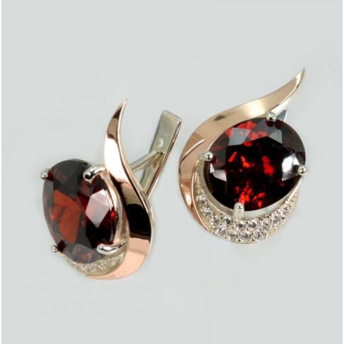 Серебряные серьги с золотыми пластинами