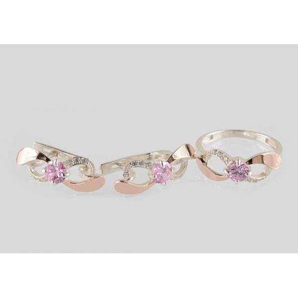 Серебряный набор с золотыми пластинами (236)