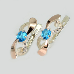 Серебряные серьги с золотыми пластинами