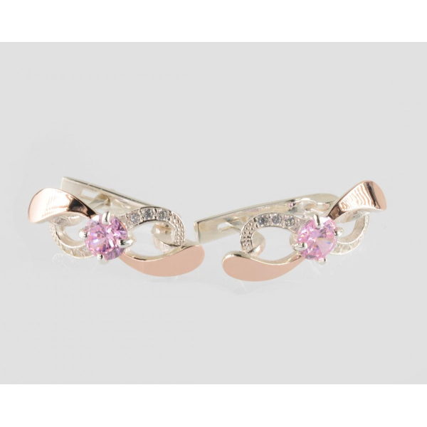 Серебряные серьги с золотыми пластинами (236с)