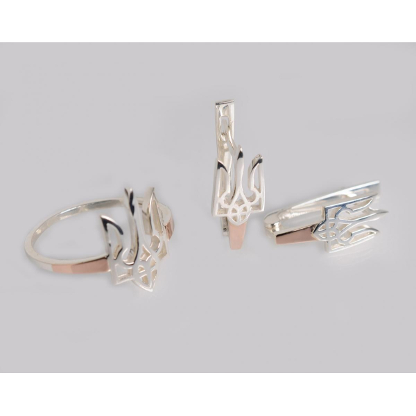 Серебряный набор с золотыми пластинами (241)