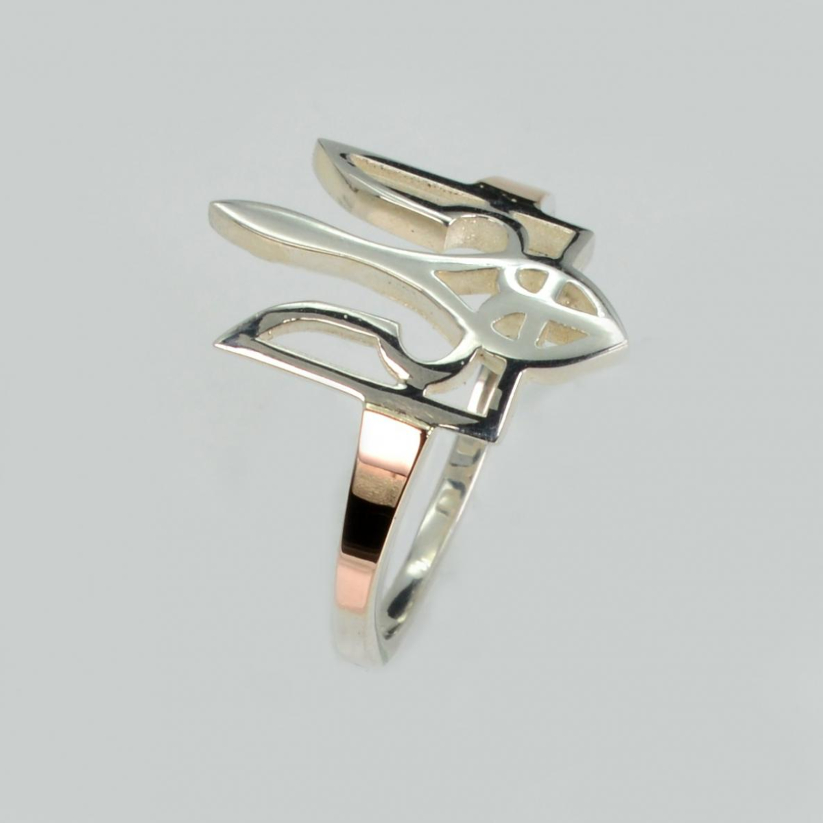 Серебряное кольцо с золотыми накладками в виде Герба (241к)