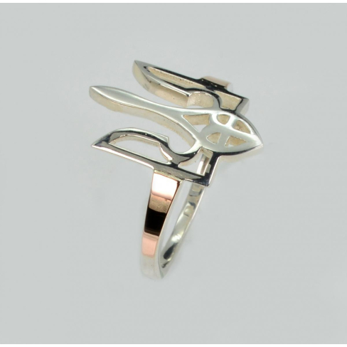 Серебряное кольцо с золотыми накладками в виде Герба