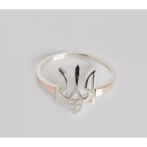 Серебряное кольцо с золотыми накладками в виде Герба (241к)