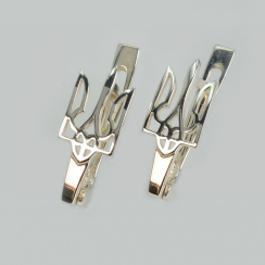 Серебряные серьги с золотыми пластинами