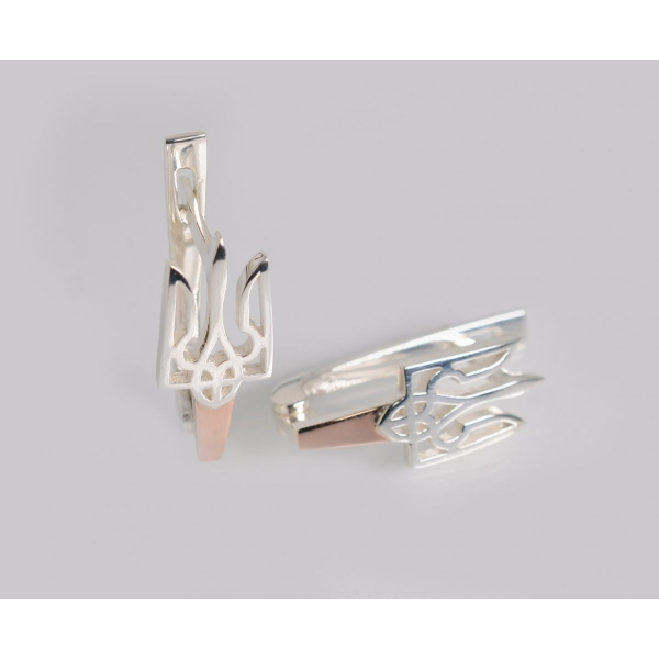 Серебряные серьги с золотыми пластинами (241с)