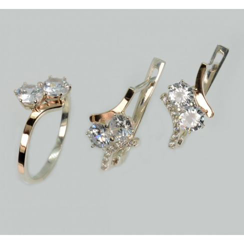 Срібний гарнітур з золотими вставками