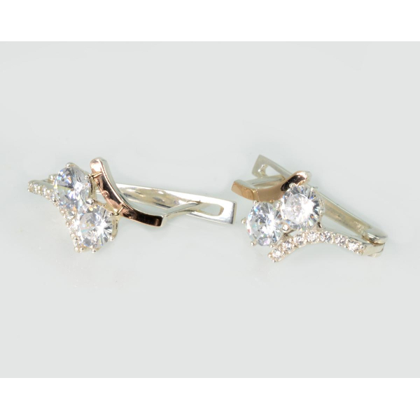 Серебряные серьги с золотыми пластинами (257с)