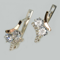 Серебряные серьги с золотыми пластинами