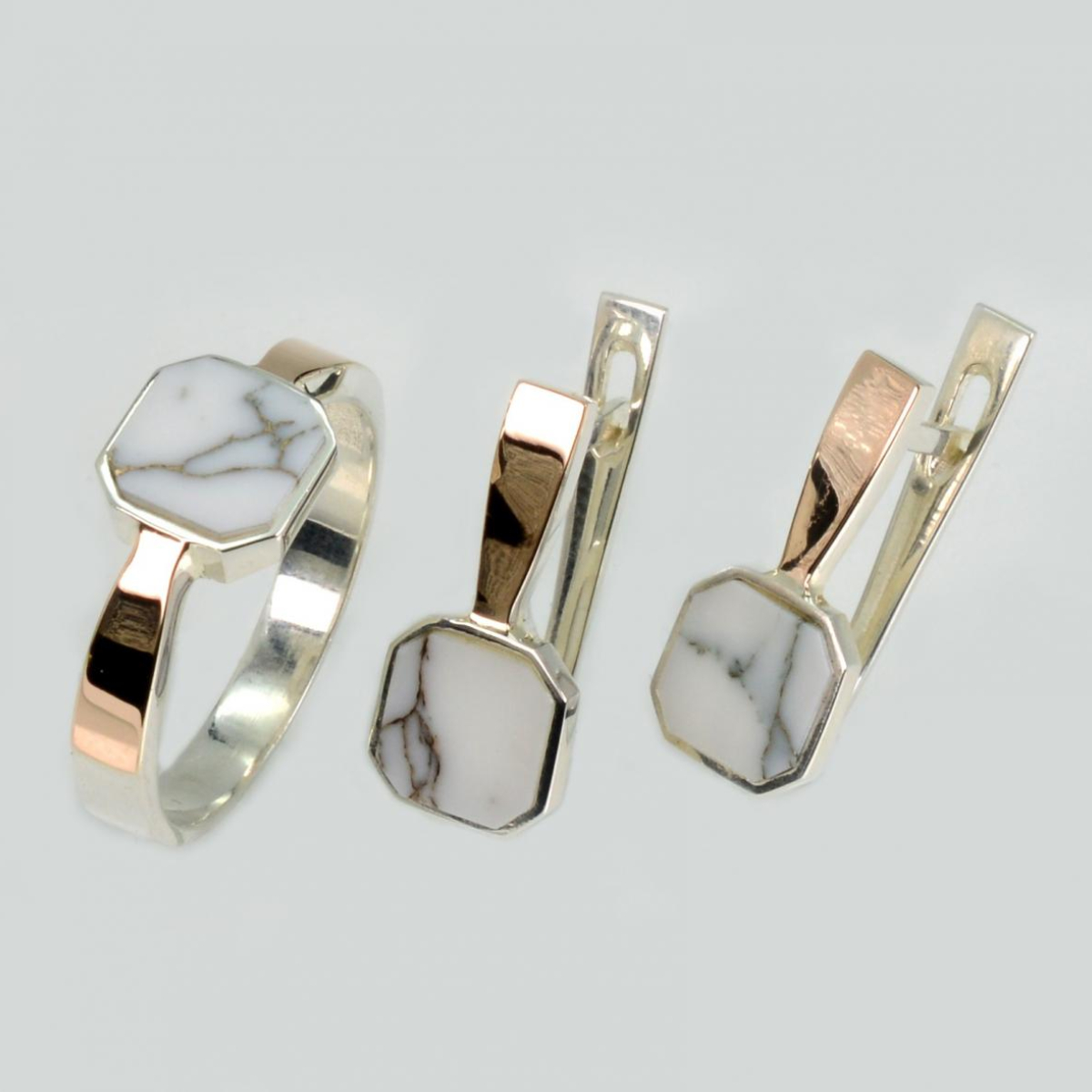 Серебряный набор с агатом (259-1)