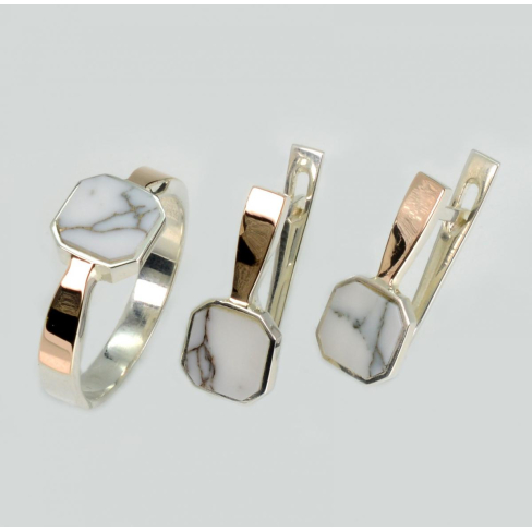 Срібний набір з агатом