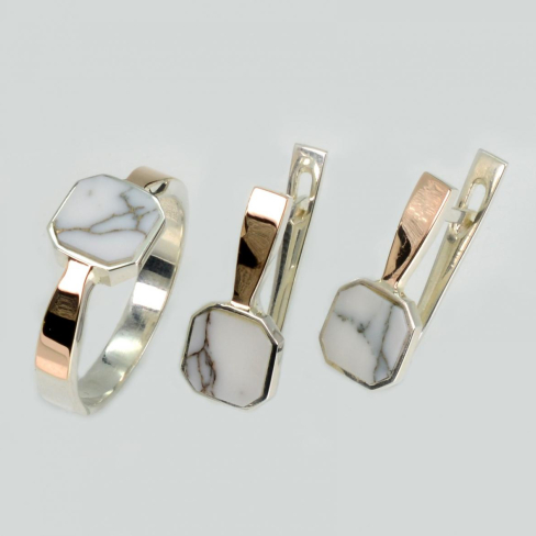 Серебряный набор с агатом