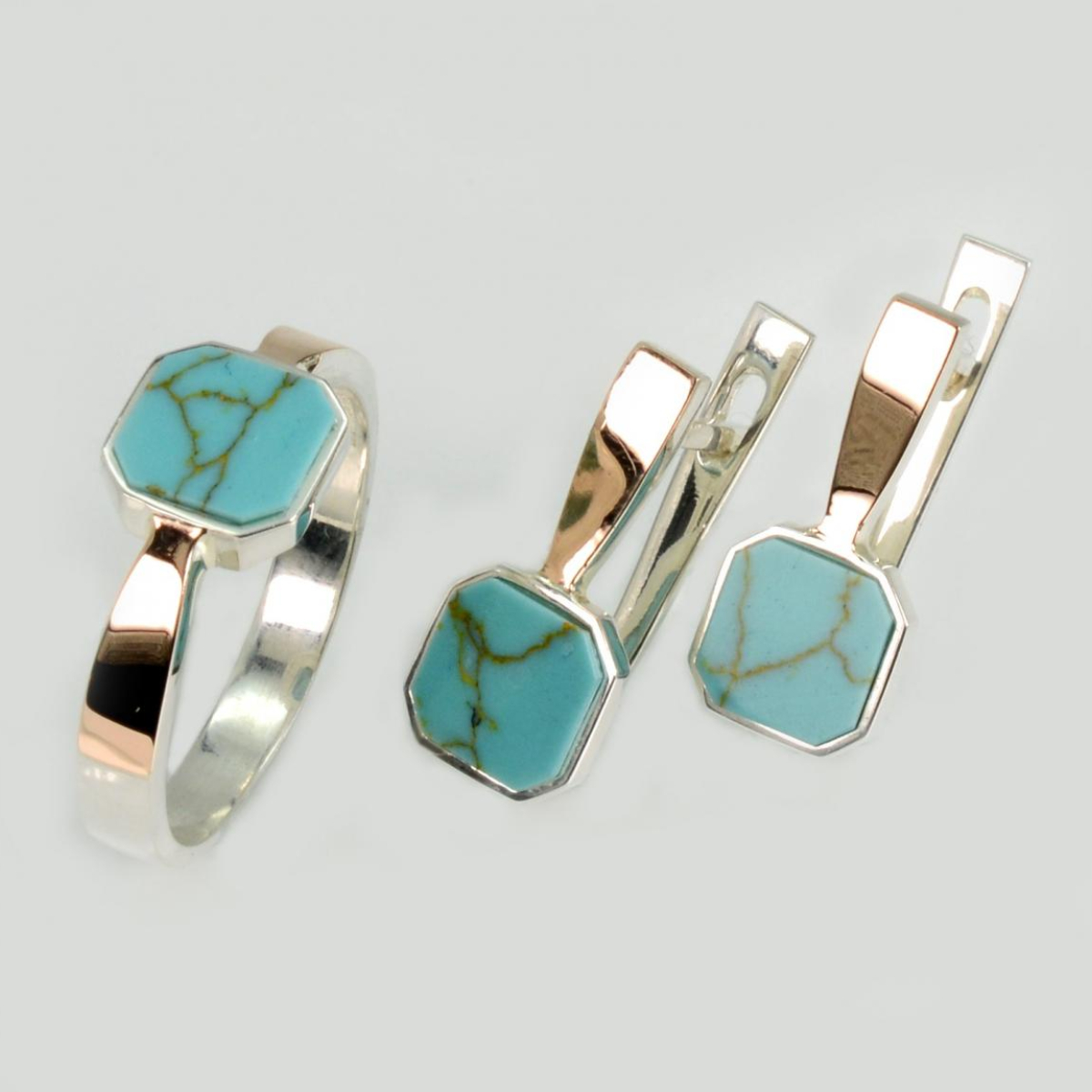 Серебряный набор с бирюзой (259-2)