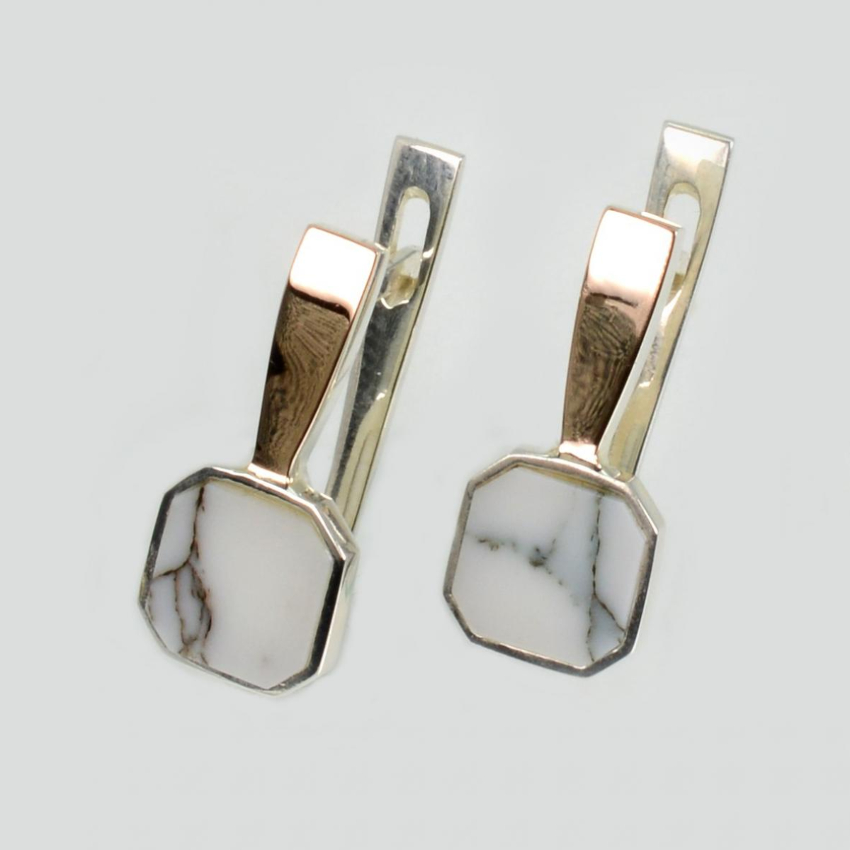 Серебряные серьги с агатом (259с-1)