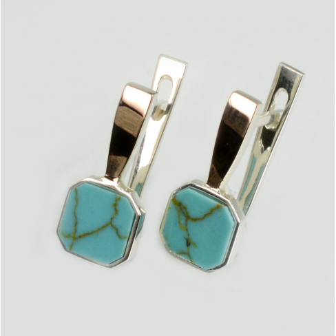 Серебряные серьги с бирюзой