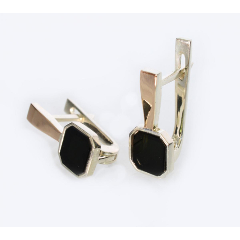 Серьги из серебра с золотыми пластинами