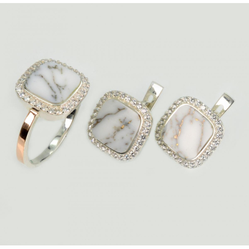 Серебряный набор с агатом