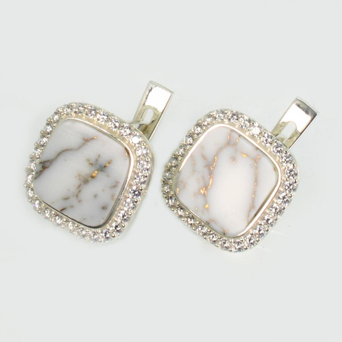 Серебряные серьги с агатом (260с-1)