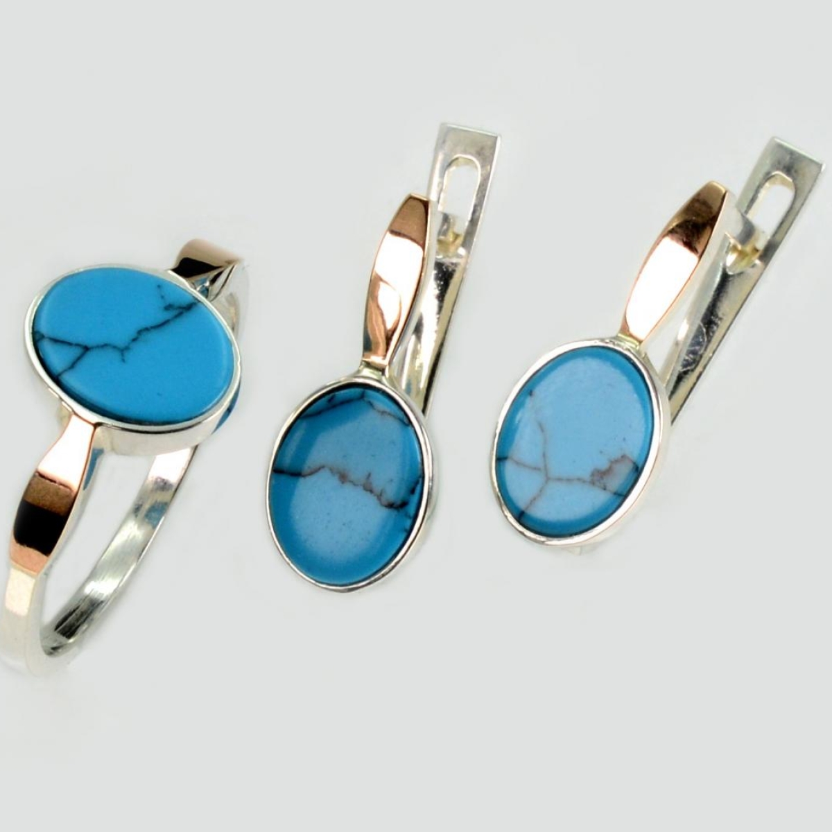 Серебряный набор с бирюзой (261-1)