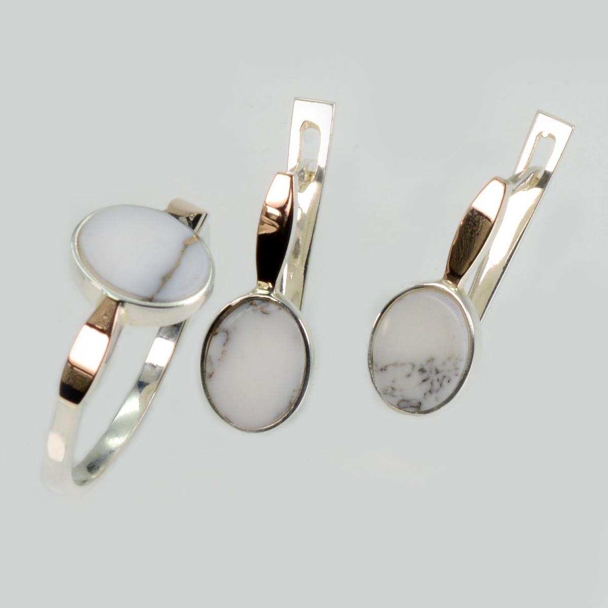 Серебряный набор с агатом (261-2)