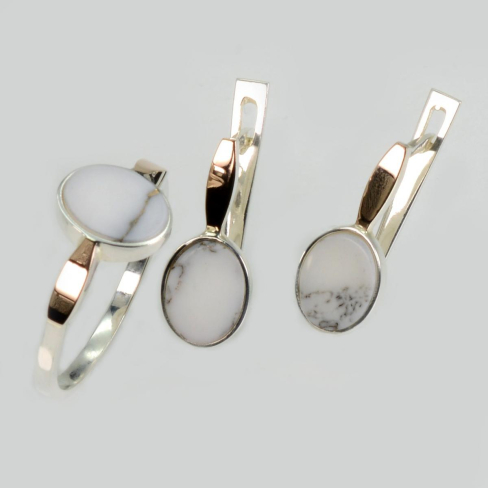 Серебряный набор с агатом