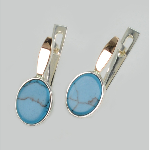 Серебряные серьги с бирюзой