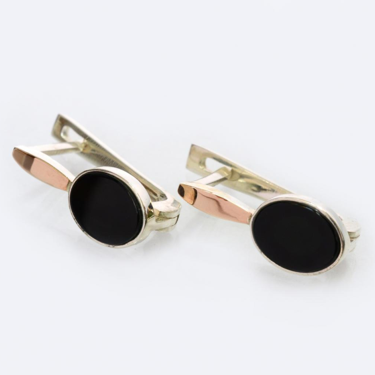 Серебряные серьги с золотыми пластинами (261с)